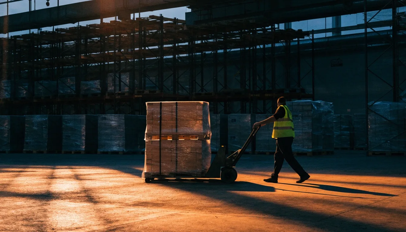 Chicago loading dock street at low bay light, the kind of South Loop block where Caxy Interactive works